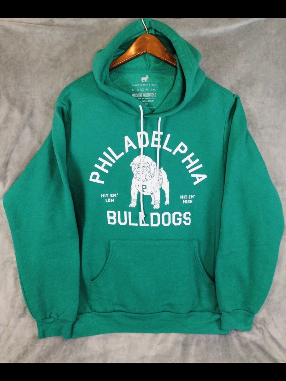 Philadelphia Bulldogs Green Dog Hoodie - Duke&Winston